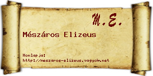 Mészáros Elizeus névjegykártya